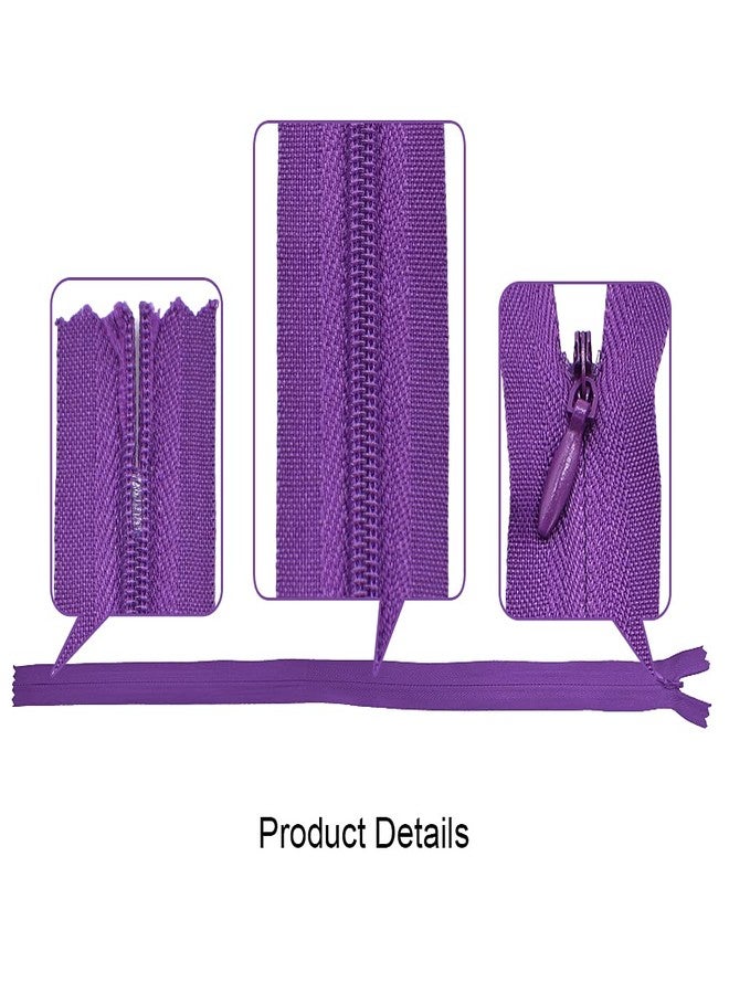 ريناشد مجموعة سحابات نايلون غير مرئية من ريناشد، 45 قطعة، 21.5 بوصة، للخياطة والتطريز والحرف اليدوية، خاصة بالحرفيين (بنفسجي) - Image 4