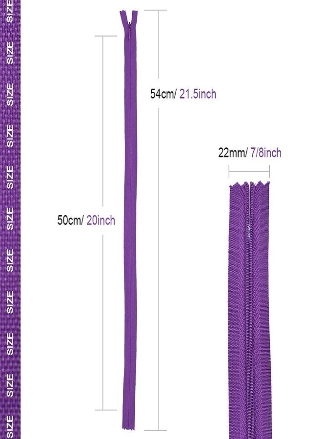 ريناشد مجموعة سحابات نايلون غير مرئية من ريناشد، 45 قطعة، 21.5 بوصة، للخياطة والتطريز والحرف اليدوية، خاصة بالحرفيين (بنفسجي) - Image 2