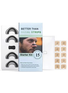 Nasal Strip Starter Kit (15 Count Black) - Boost Oxygen Intake, Reduce Snoring, Improve Sleep Quality - Sweat Resistant, Skin Safe Nasal Strips - Extra Strength Snoring Solution