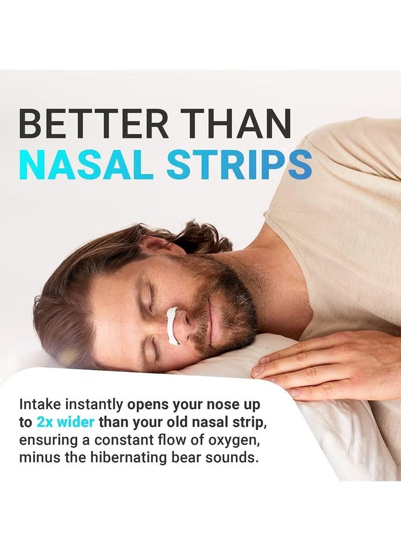 Intake Breathing - Nasal Strip Starter Kit (15 Count Black) - Boost Oxygen Intake, Reduce Snoring, Improve Sleep Quality - Sweat Resistant, Skin Safe Nasal Strips - Extra Strength Snoring Solution - Image 1