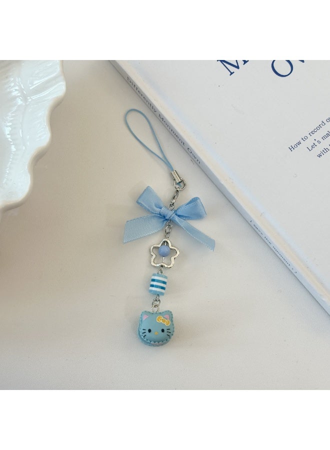 NIBEMINENT Beaded Phone Lanyard, Anti Lost Removable Wrist Strap, Cartoon Cat Bracelet Pendant, Phone Keychain Lanyard - Image 1