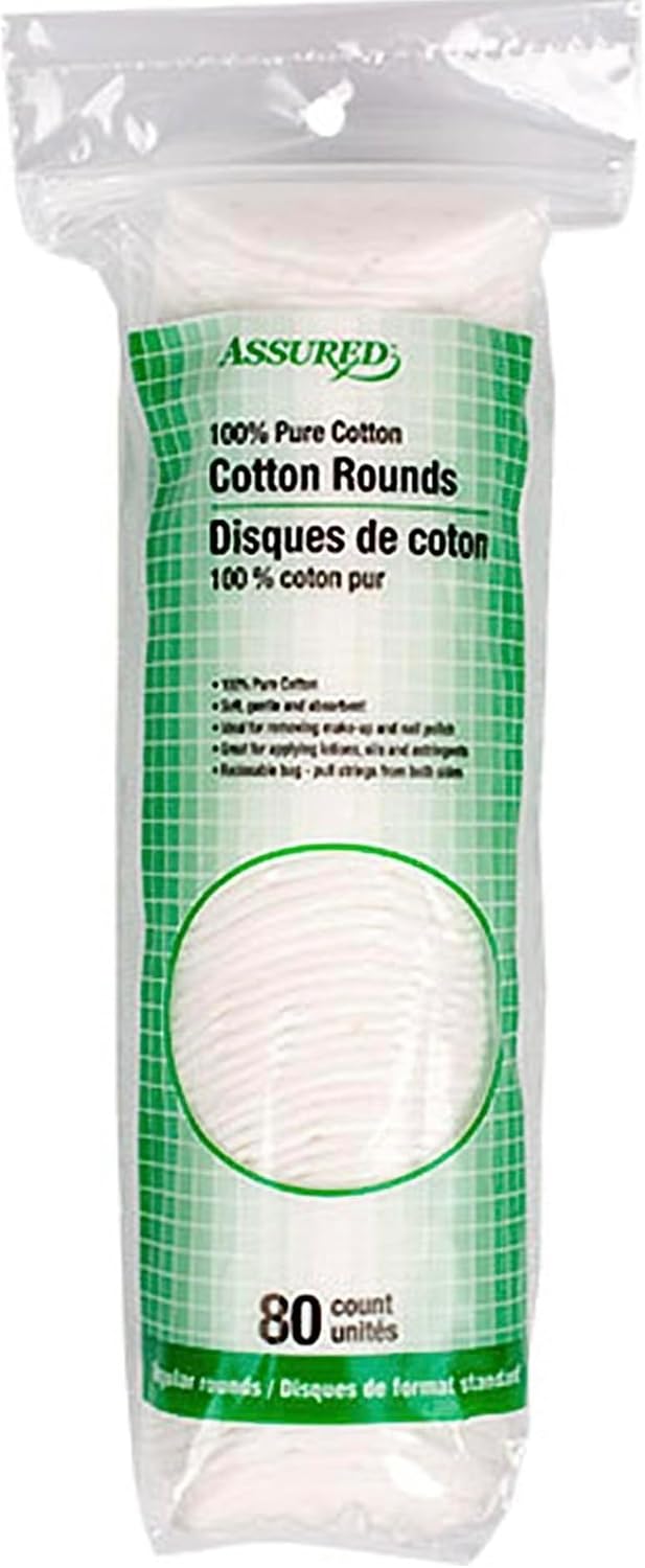 Assured 100% Pure Cotton Rounds - 80 Count - Image 1