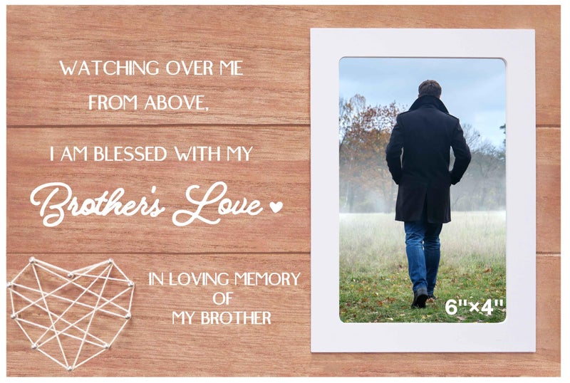 NZY Memorial Brother GiftSympathy Gift for the Loss of BrotherRemembrance PresentIn Loving MemoryCondolence PresentBereavement KeepsakeWooden Picture Frame Photo Frame