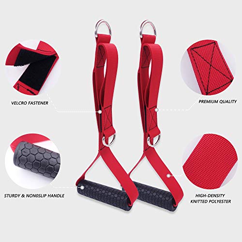 J Bryant Fitness Multifunction 4 in 1 Grip Handle Triceps Rope Resistance Bands Handle Cable Machine Attachments for Gym LAT Pulldown Exercise Handle - Image 2