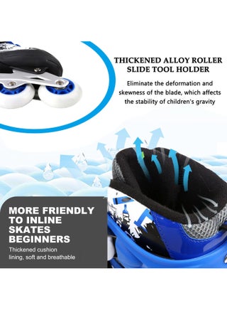 Kids Adjustable Perfect inline skates Roller Skate Shoe Set with LED Flash - view 3