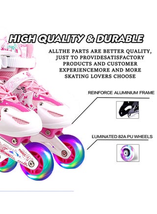 Kids Adjustable Perfect inline skates Roller Skate Shoe Set with LED Flash - view 4