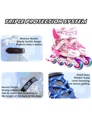 Kids Adjustable Perfect inline skates Roller Skate Shoe Set with LED Flash - view 2