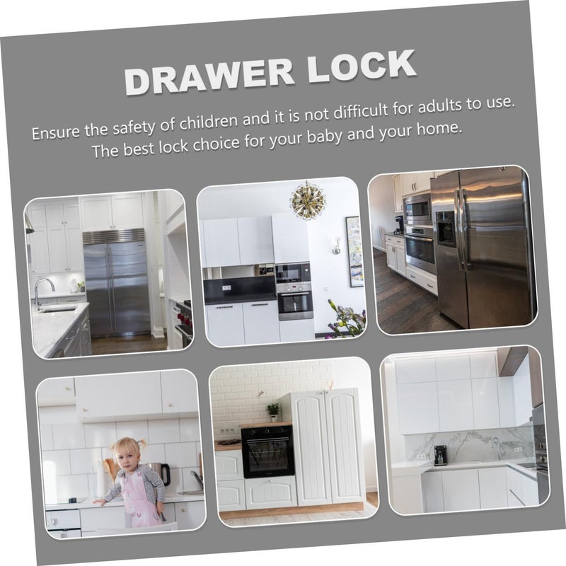 8 Pieces Child Safety Cabinet and Refrigerator Locks Anti Pinch Brown for Home Childproofing - Image 5