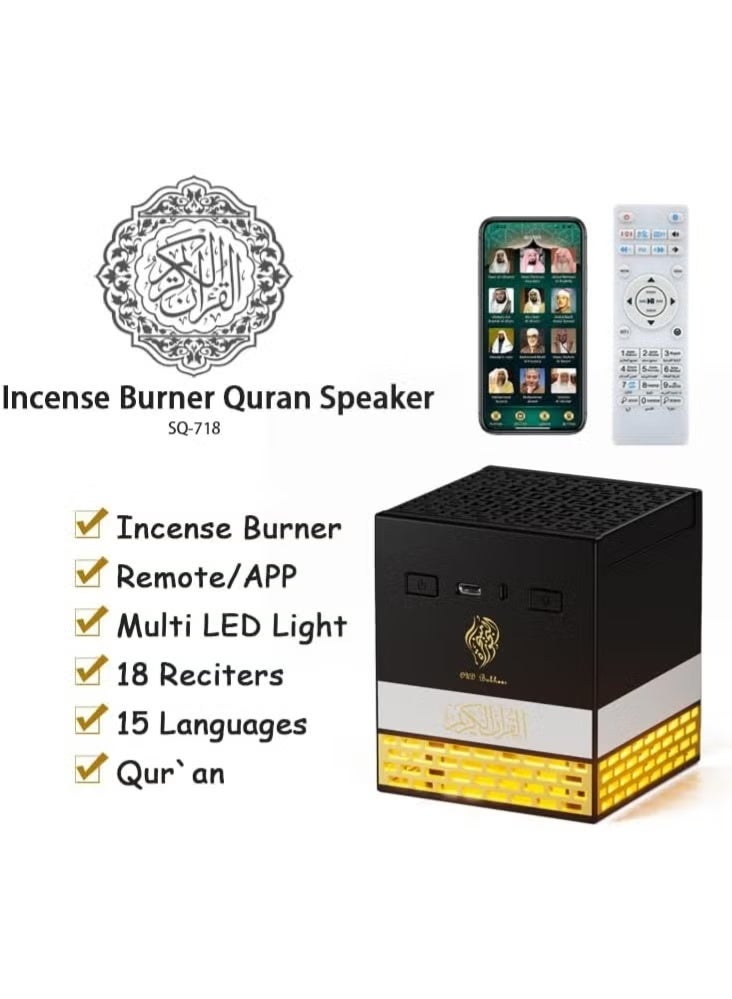 ELTRAZONE Quran Speaker with Bakhoor Burner, Complete Quran Chapters, LED Light Display, 18 Reciters and 15 Translations, Portable Islamic Audio Device for Listening, Relaxation, and Spiritual Connection - Image 2