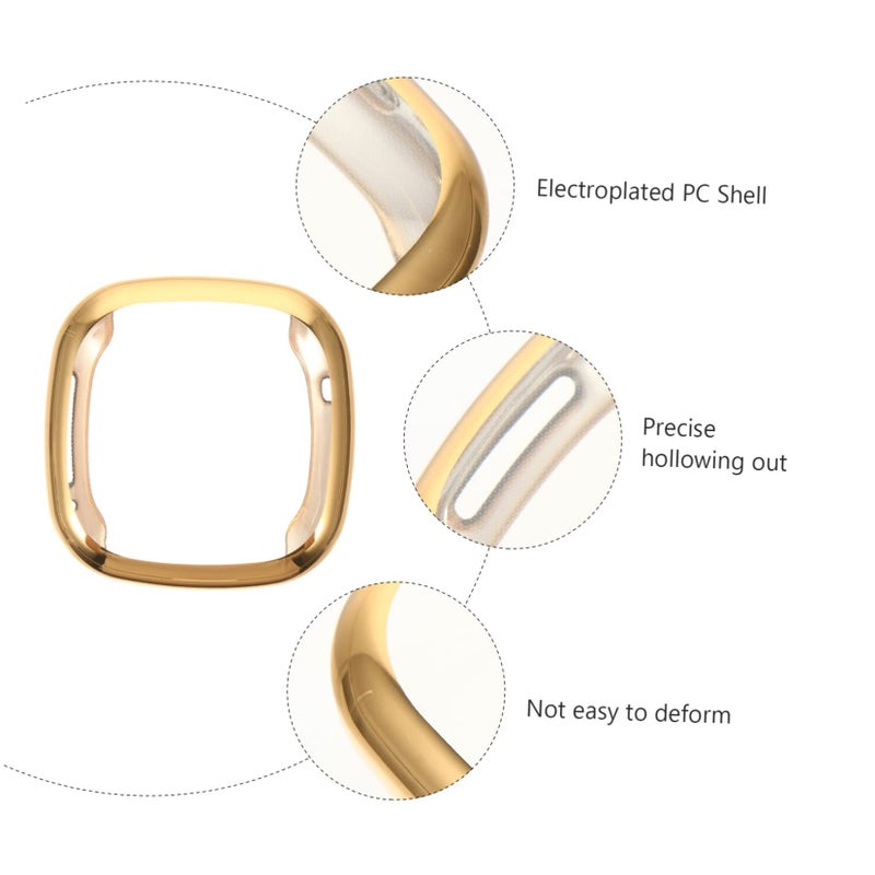 Golden Full Coverage Electroplating Protective Case Screen Cover for Smartwatch - Image 4