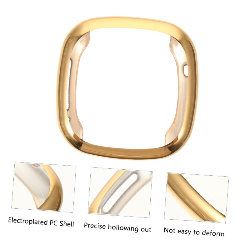 Golden Full Coverage Electroplating Protective Case Screen Cover for Smartwatch - Image 3