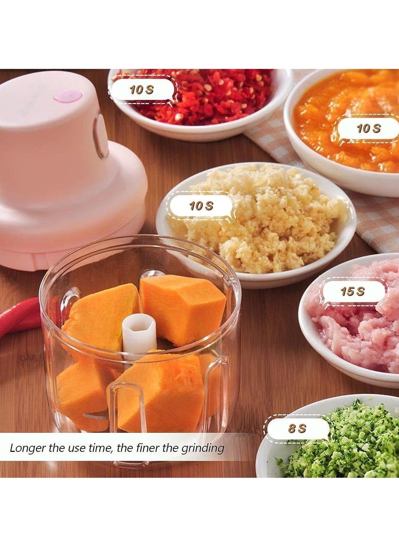 Captaintech Electric Garlic Chopper Press, 100ML Mini Portable Garlic Mincer Mini Wireless, Wireless Food Processor Chopper Processor for Garlic/Ginger/Chili/Onions - Image 3