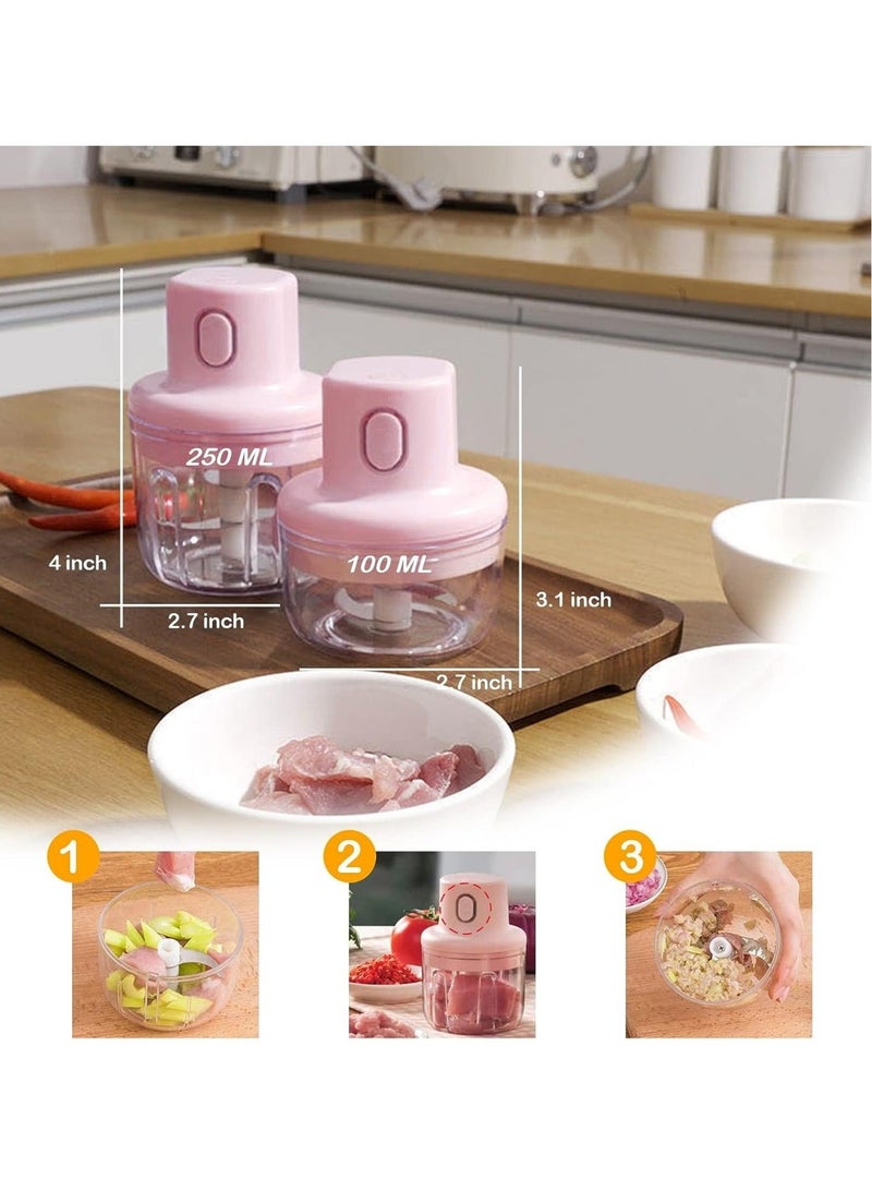 Captaintech Electric Garlic Chopper Press, 100ML Mini Portable Garlic Mincer Mini Wireless, Wireless Food Processor Chopper Processor for Garlic/Ginger/Chili/Onions - Image 5