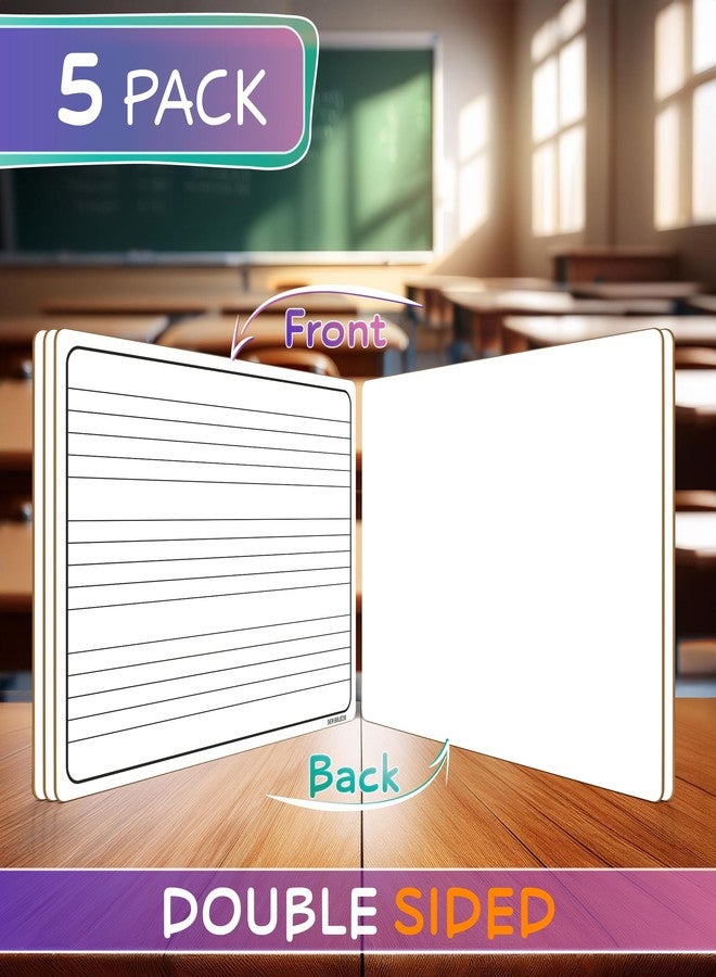 Scribbledo 5 Pack Dry Erase Music Staff White Boards 9" X 12 Inch Lapboard Double Sided Musical Notes whiteboard for Kids Students, Musicians and Home (5 Erasers Included) - Image 2