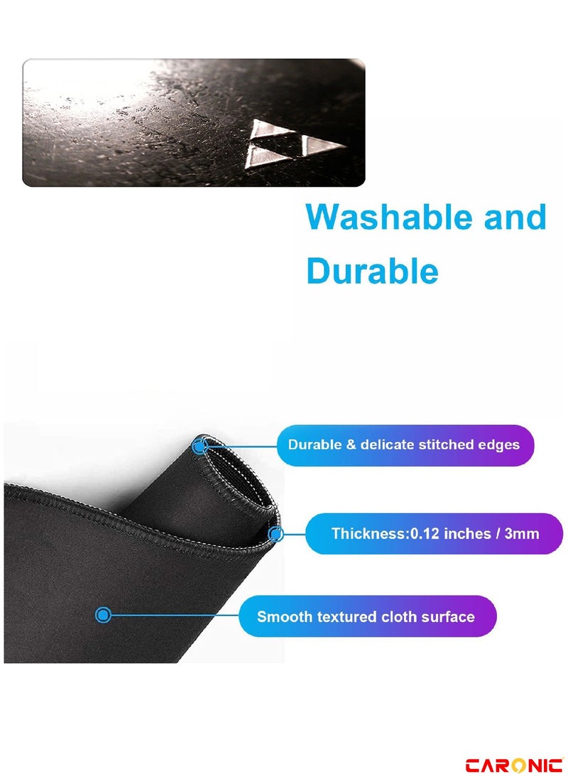 CARONIC Large Gaming Mouse Pad with Superior Micro Weave Cloth Extended Desk Mousepad with Stitched Edges Non-Slip Base Water Resist Keyboard Pad For Gamer And Office Home ZD 204  - Image 5