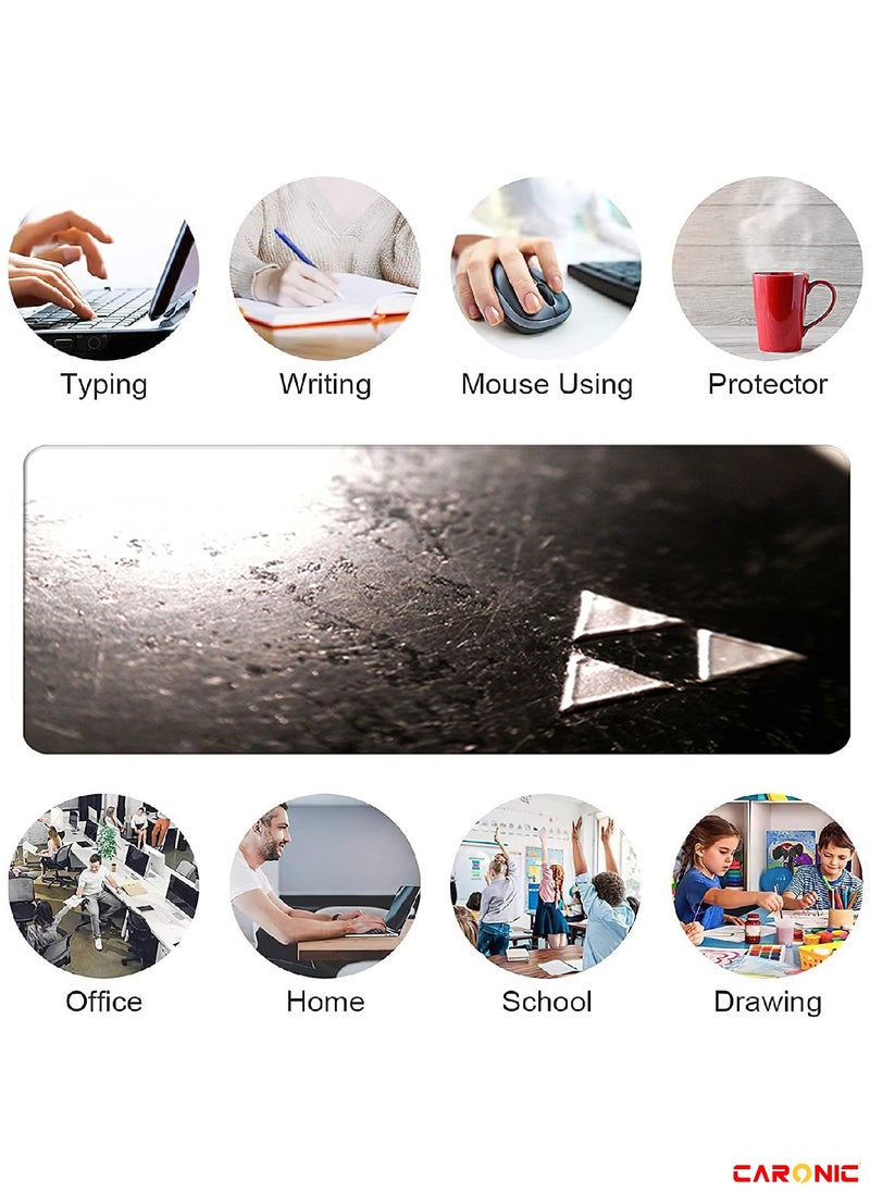 CARONIC Large Gaming Mouse Pad with Superior Micro Weave Cloth Extended Desk Mousepad with Stitched Edges Non-Slip Base Water Resist Keyboard Pad For Gamer And Office Home ZD 204  - Image 2