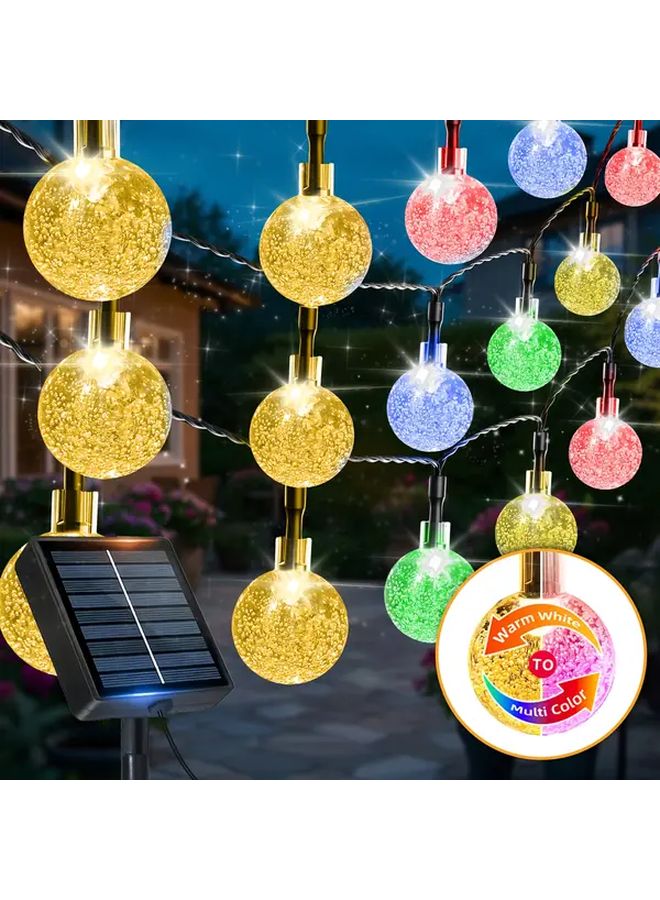 Solar RGB Crystal Light String 16 4FT 20 LEDs 11 Modes IPX4 For Garden Party Wedding - Image 1
