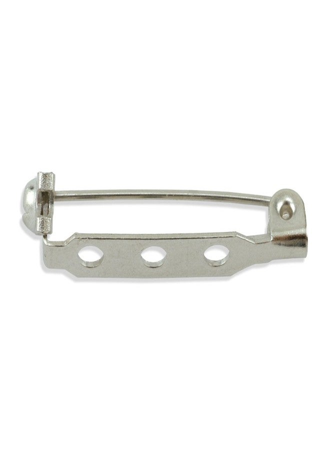Beadalon Pin Back, 1 in, 25 mm/Rhodium Plated, 10 pc