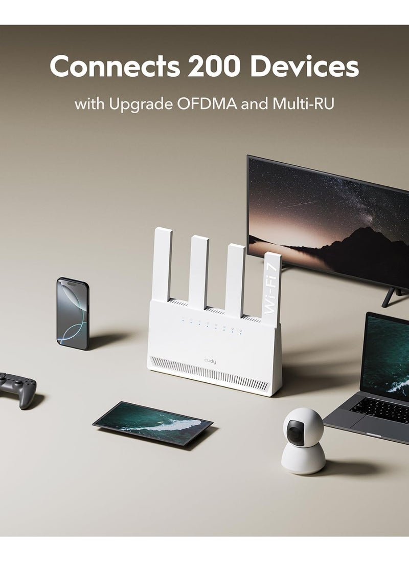cudy Dual Band BE3600 Wi-Fi 7 Router WR3600E 4 Gigabit Ports, 2.0 GHz Quad Core, 4 Antennas VPN Clients & Server, Cudy APP, Cloud Control  - Image 5