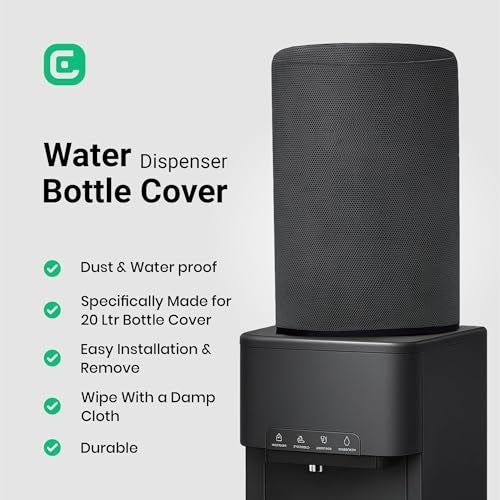 CRASOME Water Dispenser for 20 ltr / Litre Bottle Jar Cover (Black Pack of 2) - Image 2