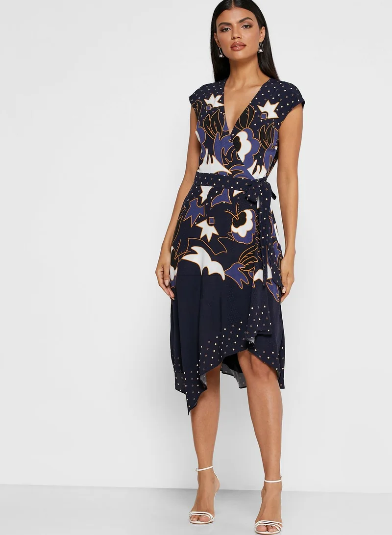 Ted Baker Saretti Asymmetric Printed Dress