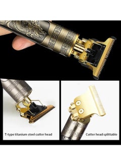 DIGI CORE USB Hair Trimmer Baldheaded Cutter Beard Shaving Carving Tool Cutting Machine Golden  - Image 2
