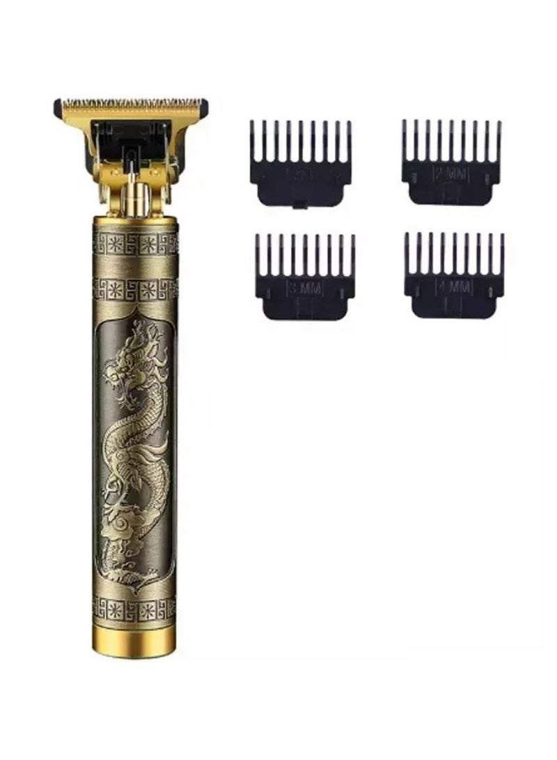 DIGI CORE USB Hair Trimmer Baldheaded Cutter Beard Shaving Carving Tool Cutting Machine Golden - Image 3