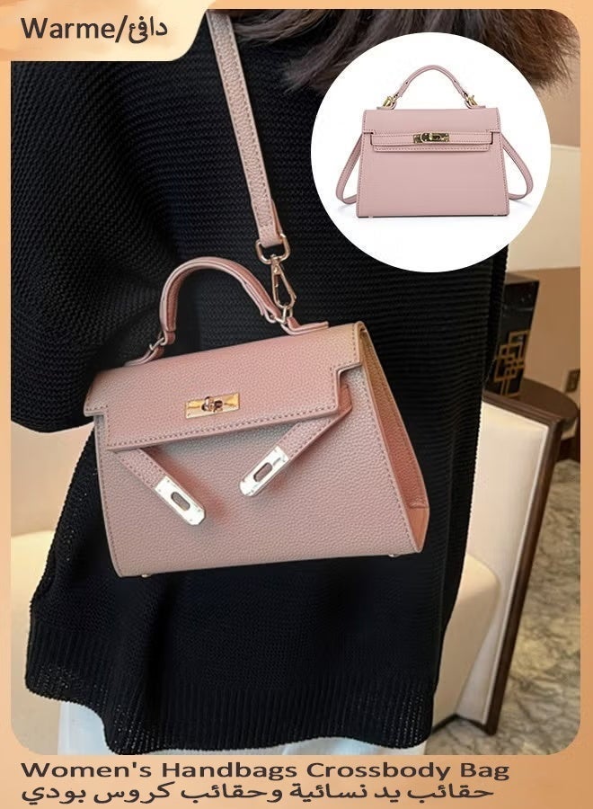 Warme Women's Satchel Handbag Shoulder bag  for Women Crossbody Bags Top Handle Satchel with Detachable Strap Luxury Tote Work Bag PU Fashion Designer Handbags Purses For Playing, Shopping, Dating,Work(Pink) - Image 1