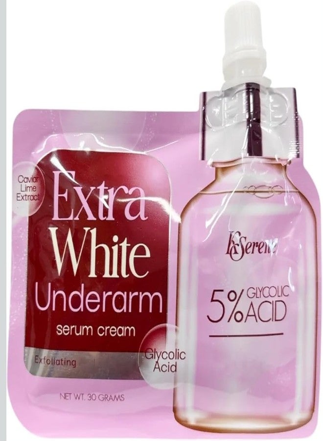 كريم سيروم KSerene Extra White لتفتيح الإبطين مع 5% حمض الجليكوليك - تركيبة مقشرة ومنعمة للبشرة للإبطين والمرفقين والركبتين - سيروم خفيف الوزن وسريع الامتصاص، نباتي، غني بأحماض ألفا هيدروكسي - 30 غرام - Image 1