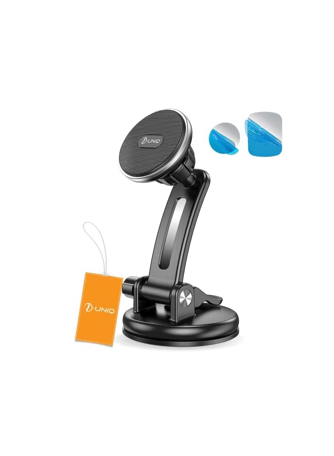 PROMASS Car Phone Holder, Magnetic Mobile Holder for Car with Telescopic Adjustable Arm, Universal Magnetic Car Mobile Holder with Super Powerful Suction for Dashboard and Windshield (Black) - Image 2