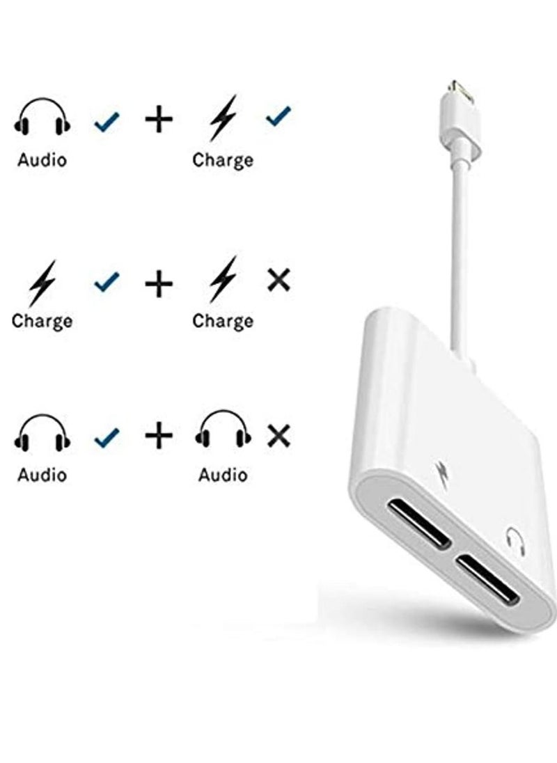 Generic - For iPhone Headphone Adapter 2 in 1 Light ning to 3.5mm Audio Jack and Charger Adapter for iPhone 7 7P/8/8P/X,Support IOS 11 - Image 1