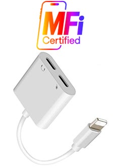 For iPhone Headphone Adapter 2 in 1 Light ning to 3.5mm Audio Jack and Charger Adapter for iPhone 7 7P/8/8P/X,Support IOS 11