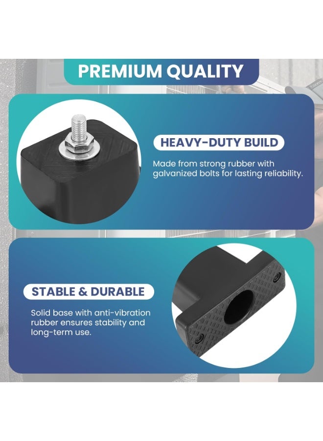 مجموعة من 4 دعامات تثبيت عازلة للاهتزازات من المطاط لمكيف الهواء وحامل تثبيت مكثف مكيف الهواء المنفصل الصغير الخارجي - Image 3