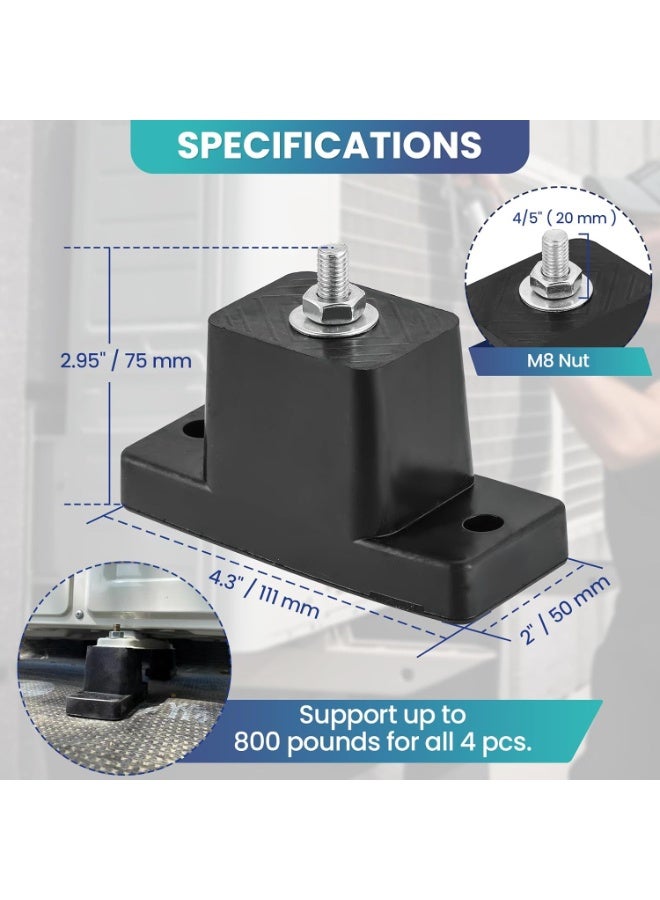 مجموعة من 4 دعامات تثبيت عازلة للاهتزازات من المطاط لمكيف الهواء وحامل تثبيت مكثف مكيف الهواء المنفصل الصغير الخارجي - Image 2