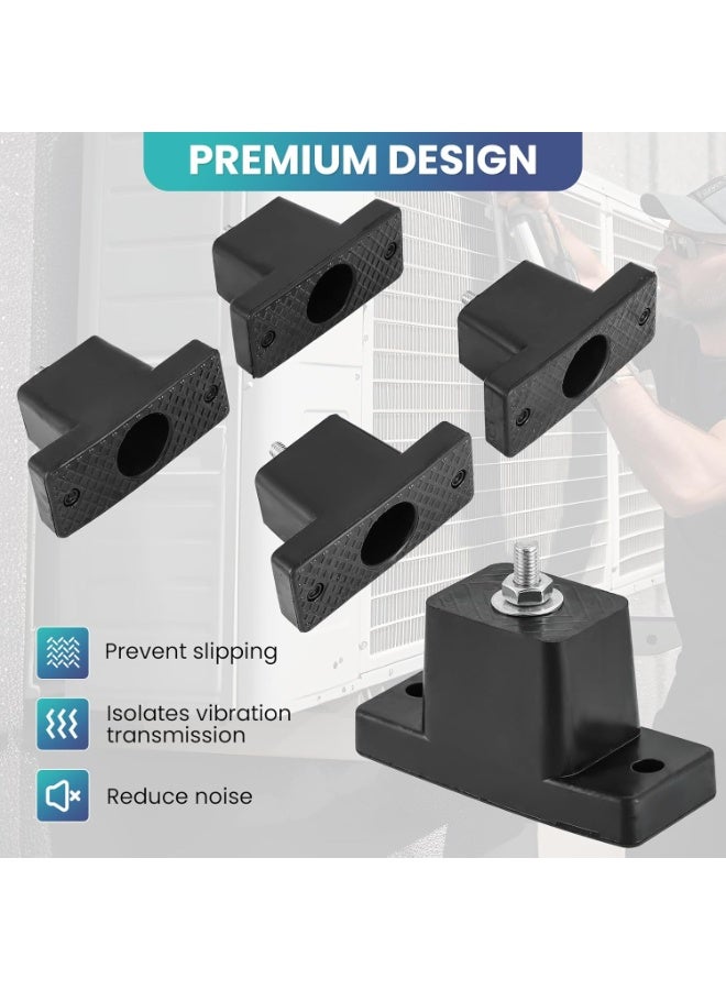 مجموعة من 4 دعامات تثبيت عازلة للاهتزازات من المطاط لمكيف الهواء وحامل تثبيت مكثف مكيف الهواء المنفصل الصغير الخارجي - Image 4