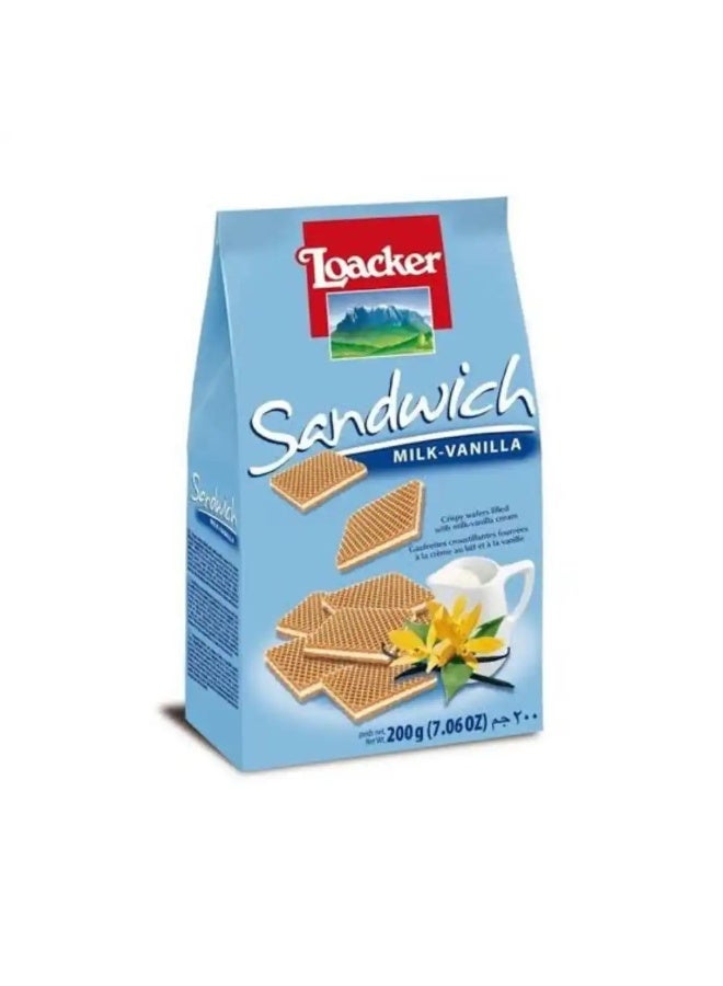 Loacker Sandwich Milk-Vanilla Cream Wafers 200g - Image 1
