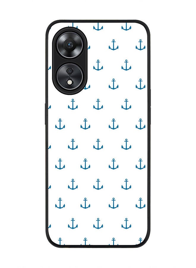 Stylizedd - Rugged Black edge case for Oppo A78 5G / Oppo A58 5G Slim fit Soft Case Flexible Rubber Edges Anti Drop TPU Gel Thin Cover -  Anchor Blue - Image 1