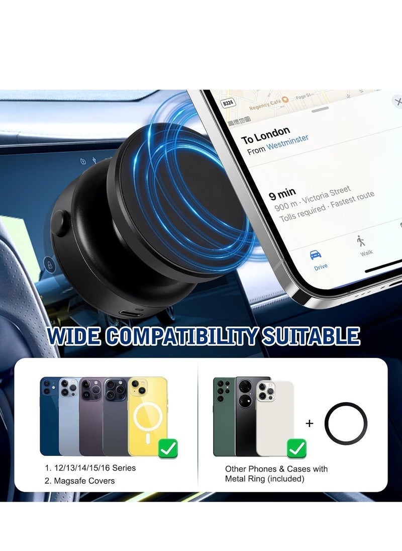 Gravity 360¬∞ Rotatable Car Magnetic Phone Holder ‚Äì Electric Vacuum Magnetic Suction Mount with 360 Degree Rotation | Upgrade to Silver | Universal Compatible Car Phone Mount for Safe, Hands-Free Driving - Image 5