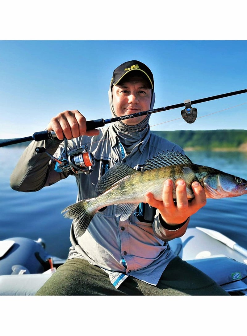 KASTWAVE 4 قطع من إنذار عض السمك، إنذار صوتي إلكتروني حساس لعض السمك، جرس إنذار صوتي مع أضواء LED، أجراس صيد السمك قابلة للتثبيت على صنارة الصيد، صيد سمك الكارب في النهار والليل في الهواء الطلق (أسود) - Image 4