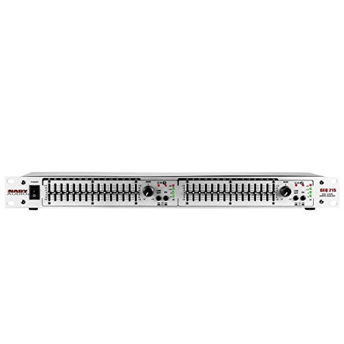 Nady GEQ-215 Graphic Equalizer, 2-channel 15 frequency bands of EQ, fits in a 19” single rack space, balanced XLR and 1/4” TRS inputs - Image 1