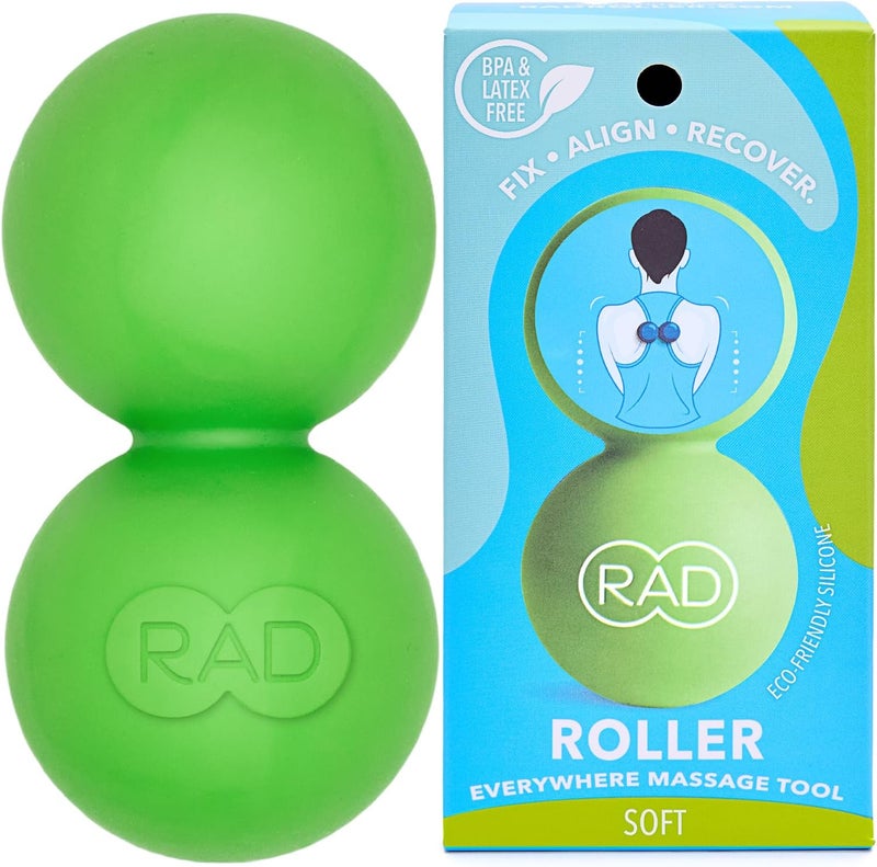 RAD Soft Peanut Massage Ball  Low Density Yoga Deep Tissue Roller Ball  Myofascial Release for Back Neck Feet Psoas  Spine  Suboccipital  Thoracic Trigger Point Therapy - Image 1