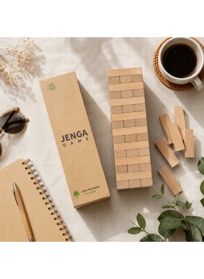 Wooden Jenga Game Set - Classic Stacking Tower Blocks for Family & Parties, Eco-Friendly Packaging - Image 2