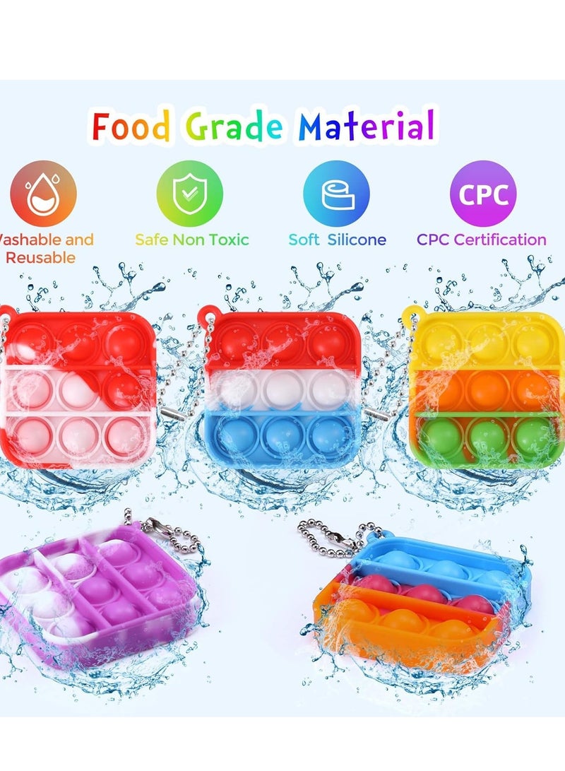 DURKU 30 Pcs Kids Party Favors Fidget Toys, Mini Pop Keychain Sensory Toy, Bulk Party Favors Bubble Keychain Stress Reliever Toy for Kid Adults - Image 5
