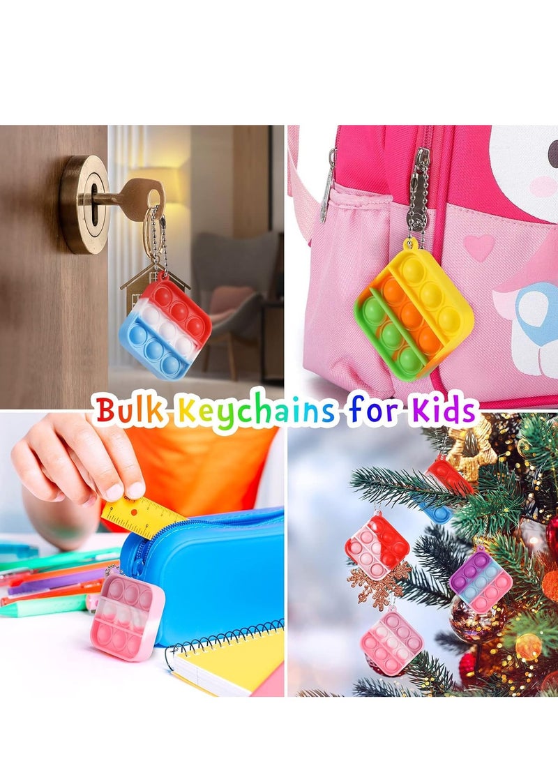 DURKU 30 Pcs Kids Party Favors Fidget Toys, Mini Pop Keychain Sensory Toy, Bulk Party Favors Bubble Keychain Stress Reliever Toy for Kid Adults - Image 3