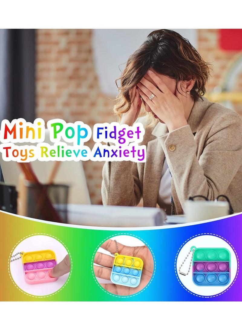 DURKU 30 Pcs Kids Party Favors Fidget Toys, Mini Pop Keychain Sensory Toy, Bulk Party Favors Bubble Keychain Stress Reliever Toy for Kid Adults - Image 4