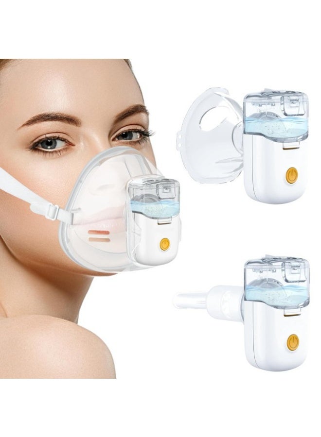 HUMJO Dual-Purpose Nebulizer - Handheld/Mask-Mounted, Portable Ultrasonic Micro-mesh Nebulizer, Rechargeable Steam Inhaler for Humidification and Therapy,for Adults and Children. - Image 1