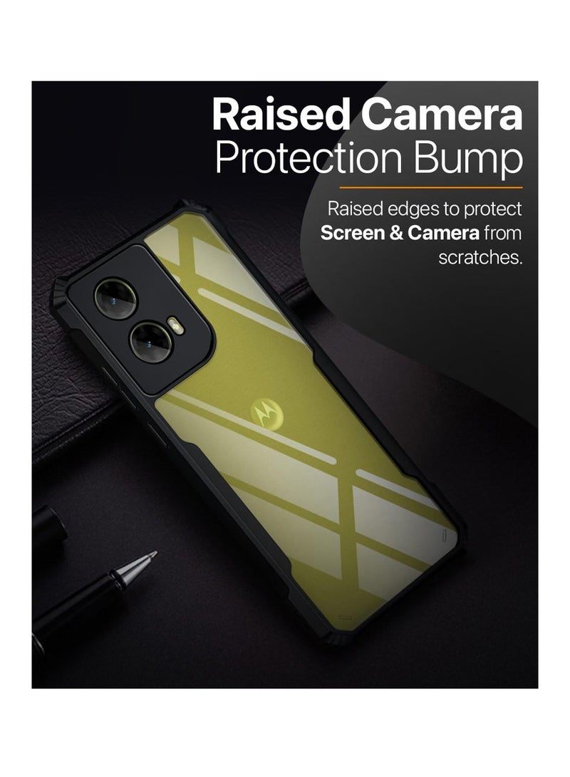 Wtech Motorola Moto G85 / Motorola S50 Neo / Motorola Edge 50 Fusion 5G 2024 Hybrid TPU Silicone with Raised Armour Bumpers Slim Case Cover - Black - Image 4