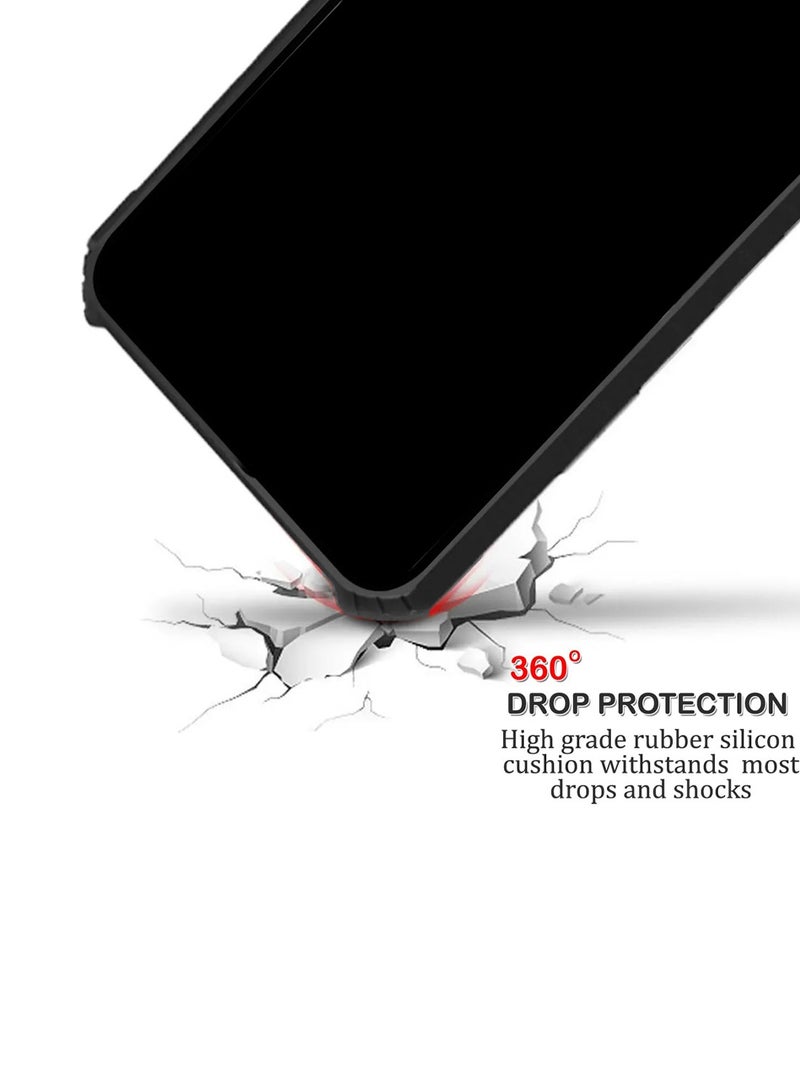 Wtech Motorola Moto G85 / Motorola S50 Neo / Motorola Edge 50 Fusion 5G 2024 Hybrid TPU Silicone with Raised Armour Bumpers Slim Case Cover - Black - Image 5