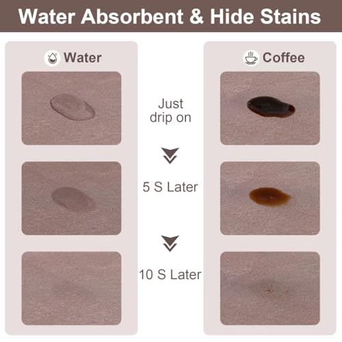 CooRug Absorbent Coffee Mat, Fashion Dish Drying Mat for Kitchen Counter Coffee Bar Accessories Espresso Machine Dish Rack 17" x 32" Brown - Image 3