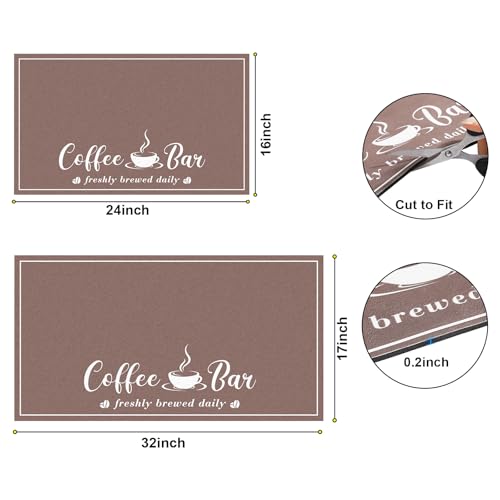 CooRug Absorbent Coffee Mat, Fashion Dish Drying Mat for Kitchen Counter Coffee Bar Accessories Espresso Machine Dish Rack 17" x 32" Brown - Image 2